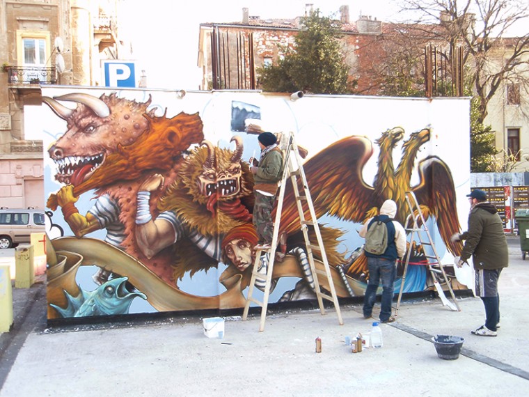 Graffiti painting: Garage Rijeka Gallery Project